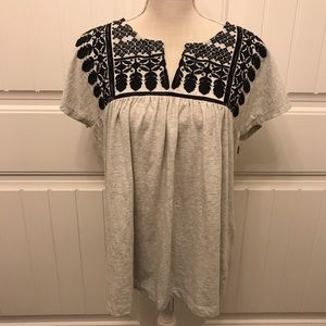 Gap Embroidered Short Sleeve Top